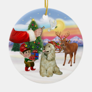 Santas Treat - Buff Cocker Spain Julgransprydnad Keramik