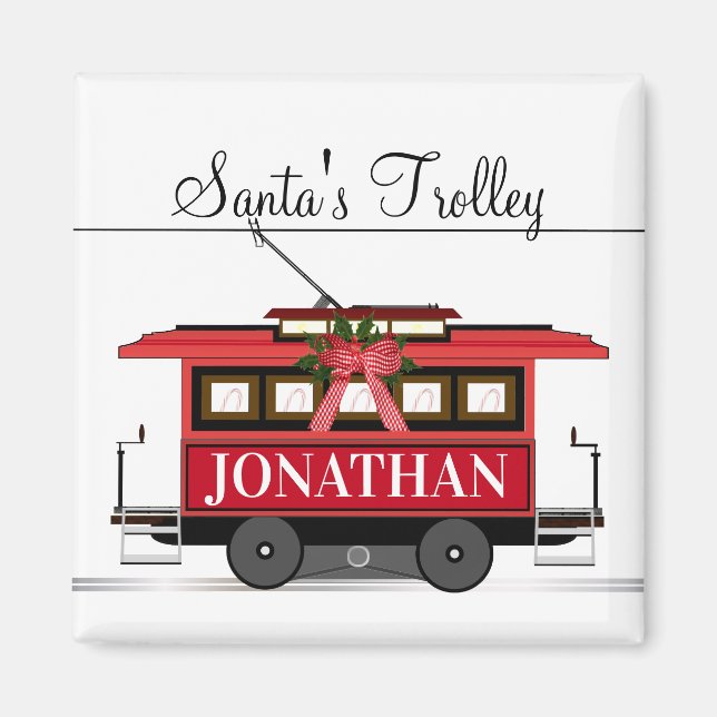 Santa's Trolley-julmagnet Magnet (Framsidan)