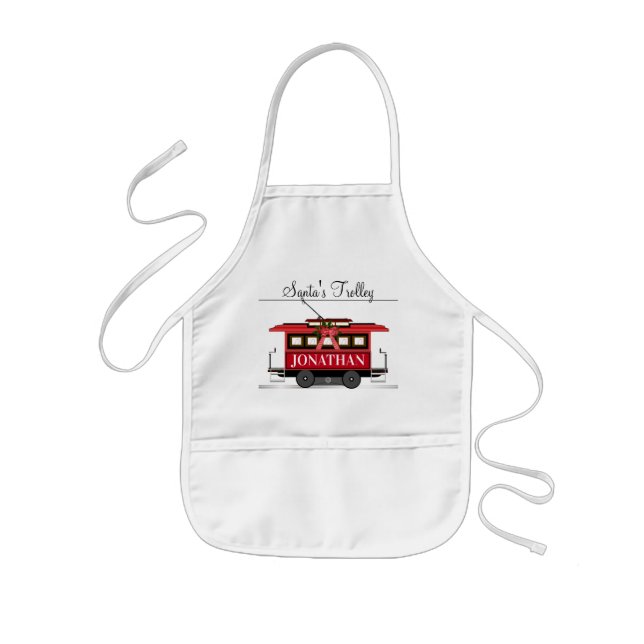 Santa's Trolley Kids Craft Apron Barnförkläde (Framsidan)
