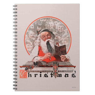 Santas uppta som omkostnad anteckningsbok med spiral