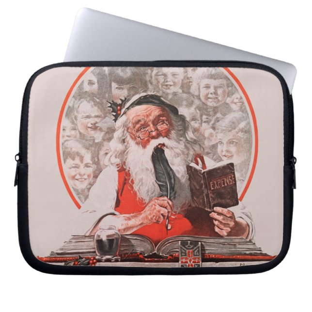 Santas uppta som omkostnad laptop sleeve (Framsidan)