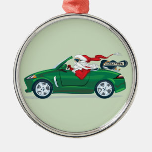 Santas värld turnerar cabriolet julgransprydnad metall