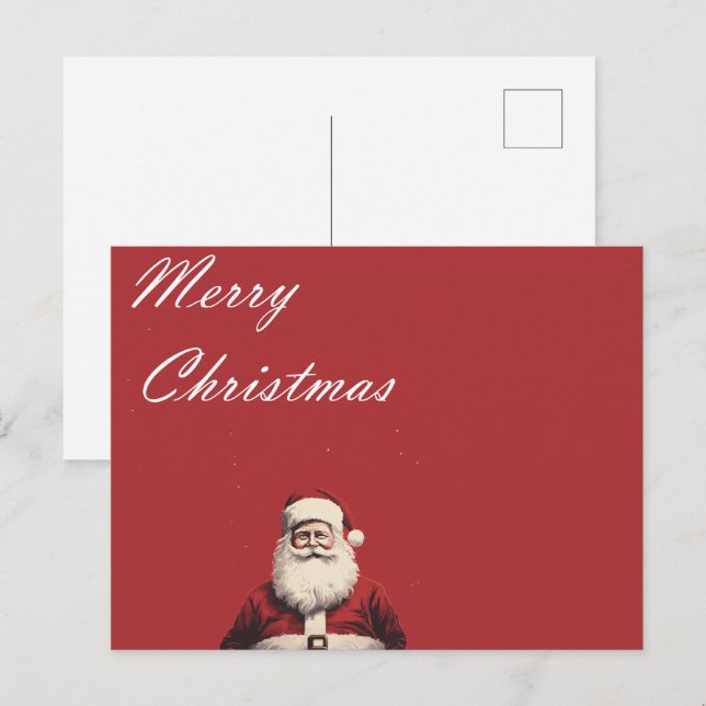 Santa's Vintage Greetings Postcard Vykort (Fram/baksida)