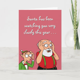 Santa's Watching Helgkort