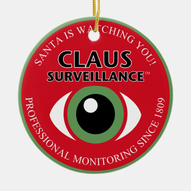 Santa's Watching Julgransprydnad Keramik (Framsidan)