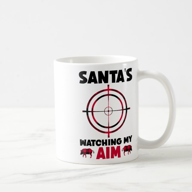 Santa's Watching My Aim - Boar Hog Hunting 1  Kaffemugg (Höger)