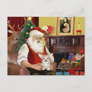 Santa's Welsh Corgi Puppy (Pemb) Helg Vykort