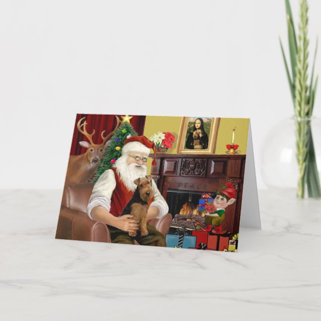 Santa's Welsh Terrier Helgkort (Framsida)