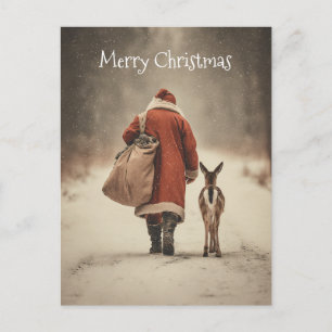 Santa's Winter Woodland Journey Helg Vykort