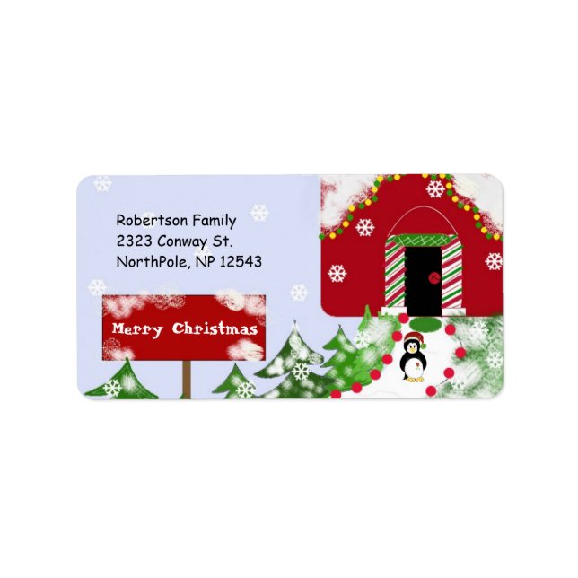 Santa's Workshop Adressetikett (Framsidan)