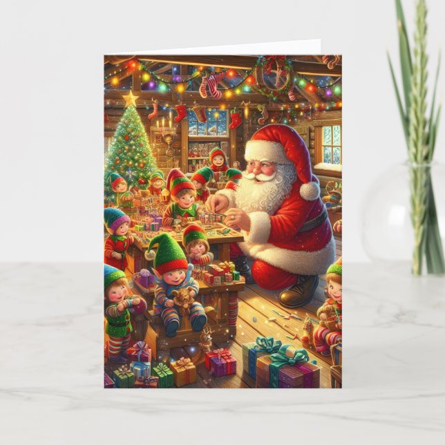 Santa's Workshop Christmas Helgkort (Framsida)