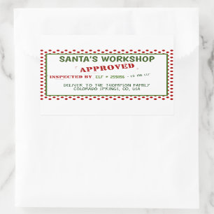 Santa's Workshop Inspected and Approval Gift Märk Rektangulärt Klistermärke
