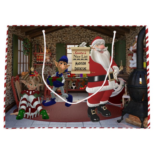 Santa's Workshop Personlig w/Child's Namn (Framsidan)