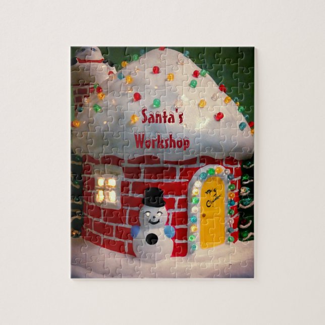 Santa's Workshop Photo Puzzle med Gift Box Pussel (Vertikal)