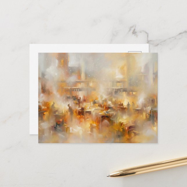 Santa's Workshop Romantic Style Postcard Helg Vykort (Fram/Back In Situ)