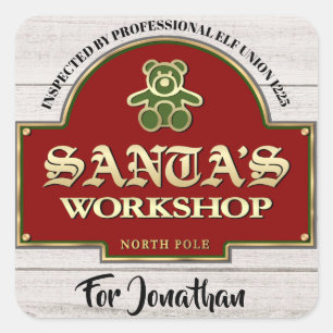 Santa's Workshop Sticker Fyrkantigt Klistermärke