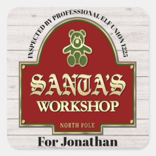 Santa's Workshop Sticker Fyrkantigt Klistermärke