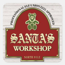 Santa's Workshop Sticker Fyrkantigt Klistermärke