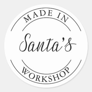 Santa's workshop   Stickers Runt Klistermärke