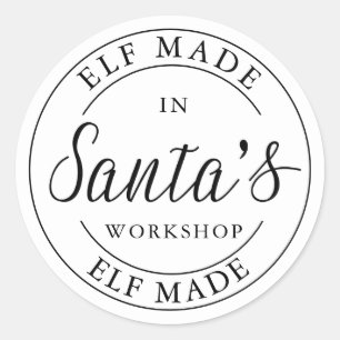 Santa's workshop   Stickers Runt Klistermärke