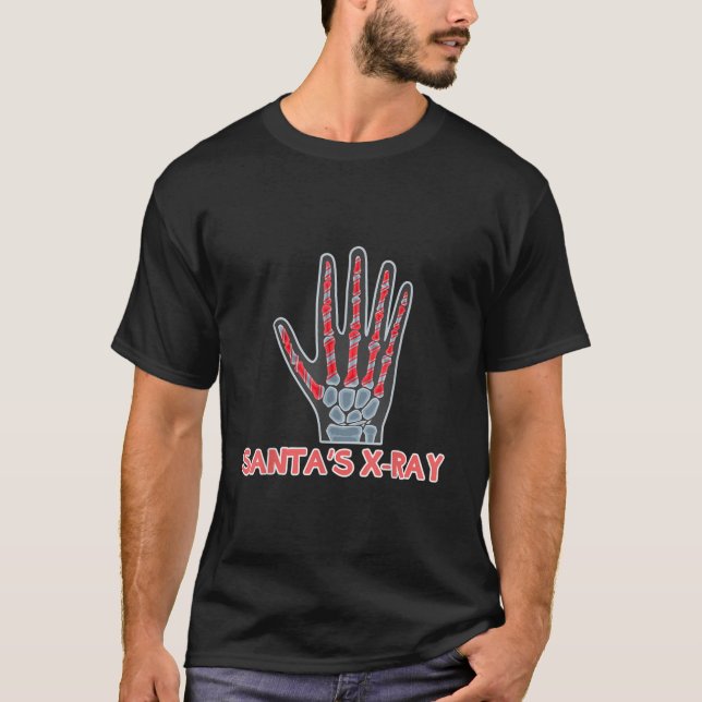 Santas XRay Candy cane Helgdag jul Radiolog T Shirt (Framsida)