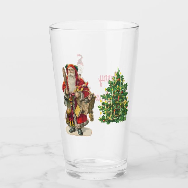 Santas Ye Gamle Julpint Glass - Nostalgic Glaskopp (Framsida)