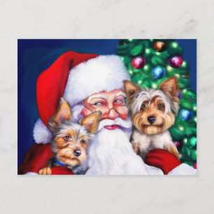 Santa's Yorkies vid jul Helg Vykort