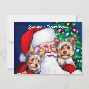 Santa's Yorkies vid jul Inbjudningar