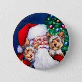 Santa's Yorkies vid jul Knapp