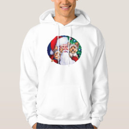 Santa's Yorkies vid jul Sweatshirt Med Luva
