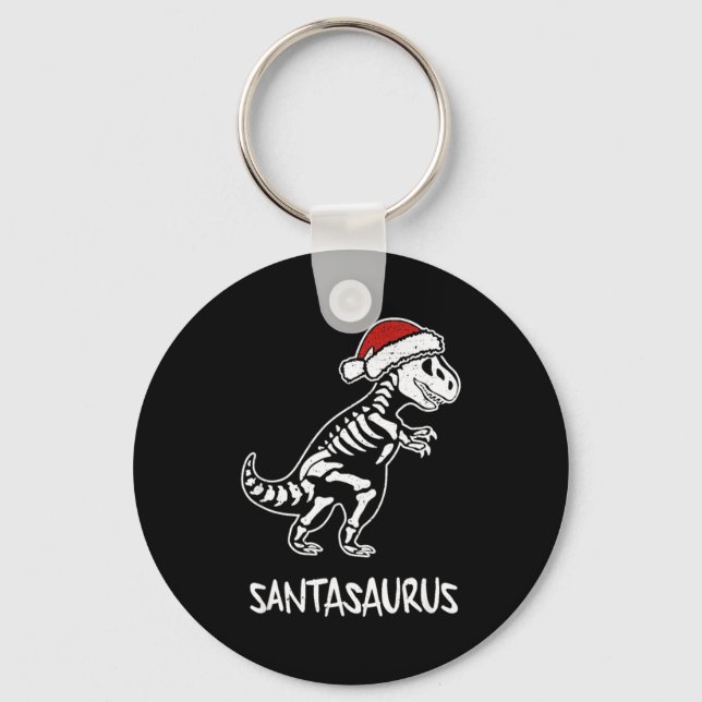 Santasaurus Dinosaur Skelett Jul T Rex  Nyckelring (Framsida)