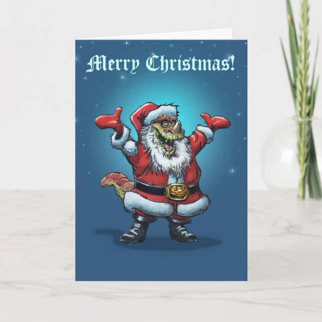 SANTASAURUS-kort Helgkort (Framsida)