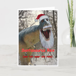 Santasaurus Rex Julhälsningar kort
