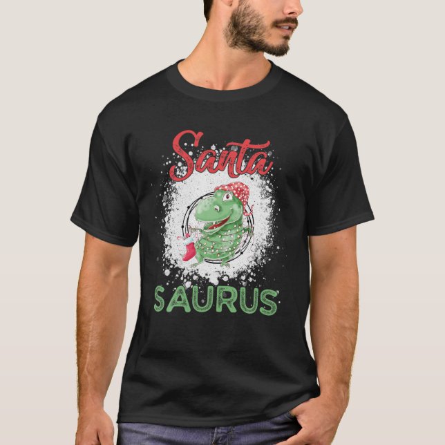Santasaurus Rex Pajamas Julgran Rex T Shirt (Framsida)