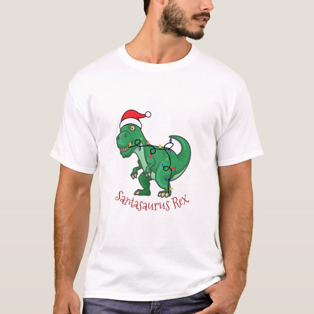 Santasaurus Rex T Shirt (Framsida)
