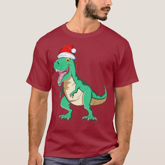 Santasaurus Rex TRex jul Pajamas Dinosaur T Shirt (Framsida)