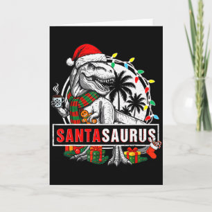 Santasaurus T Rex Dinosaur Rolig Santa Saurus Roli Kort