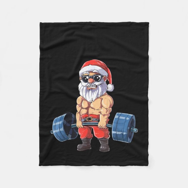 Santashred Funny Santa Meme Xmas Gym Bodybuilding  Fleecefilt (Framsidan)