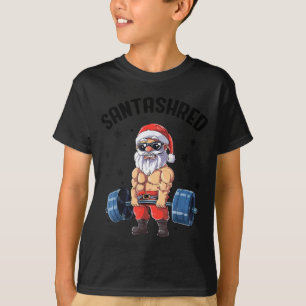 Santashred Rolig Santa Meme Jul Gym Bodybuilding T Shirt