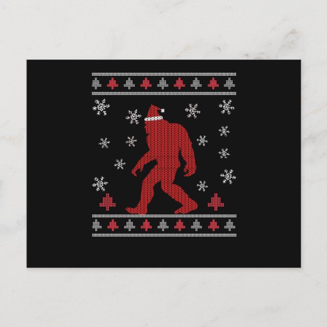 Santasquatch Bigfoot Tomte Sasquatch Vykort (Framsida)