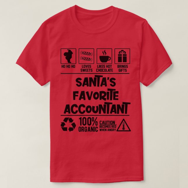 Santax27s Favorite Accountant jul T Shirt (Design framsida)