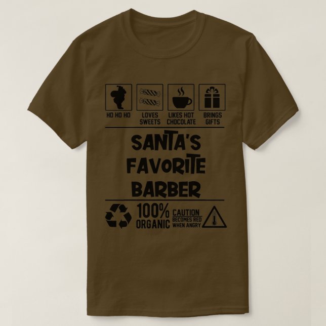 Santax27s Favorite Barber jul T Shirt (Design framsida)