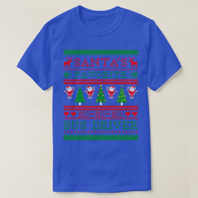 Santax27s Favorite Buss-chauffören - Ugly julsvatt T Shirt (Design framsida)