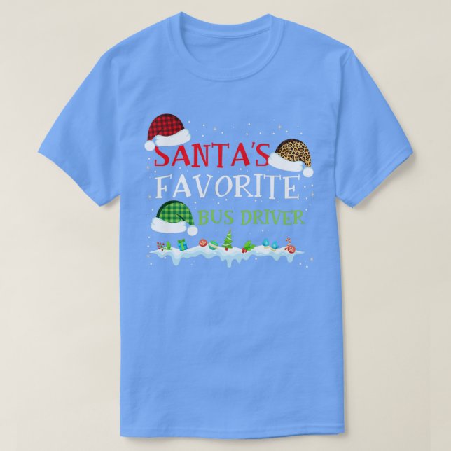 Santax27s Favorite Buss Driver Funny julklapp T Shirt (Design framsida)