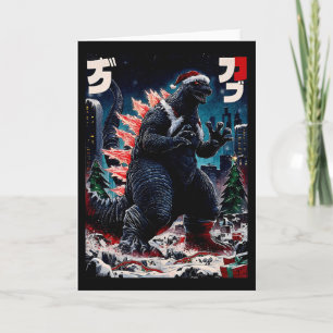 Santazilla japansk monster Kaiju dinosaur jul Kort