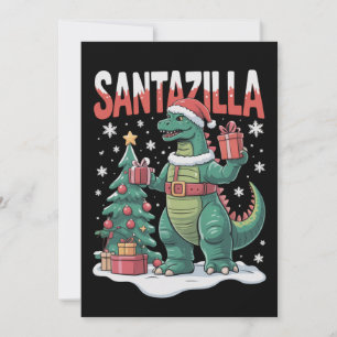 Santazilla japanska monster Kaiju juldinosaurie Inbjudningar