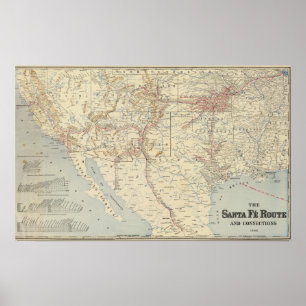Sante Fe-rutt, Kalifornien Poster