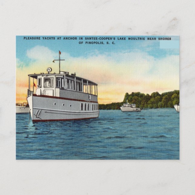 Santee-Cooper's Sjö Moultrie Pinopolis S.C. Vykort (Framsida)