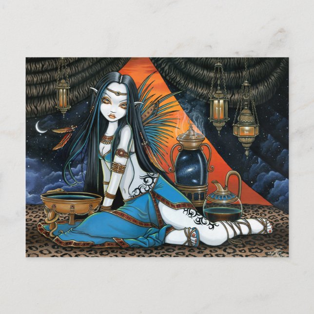 Santha Celestial Tribal Sage Fairy Angel Poscard Vykort (Framsida)
