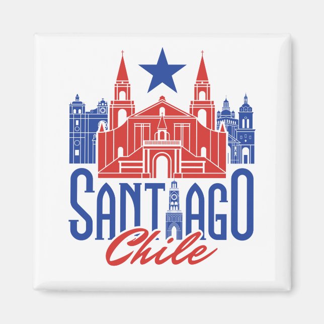 Santiago Chile Chilean Souvenir Travel Vacation Magnet (Framsidan)